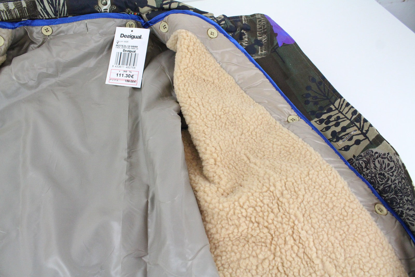 DESIGUAL Demption Women's Coat EU38 Brown Melange Double Lined