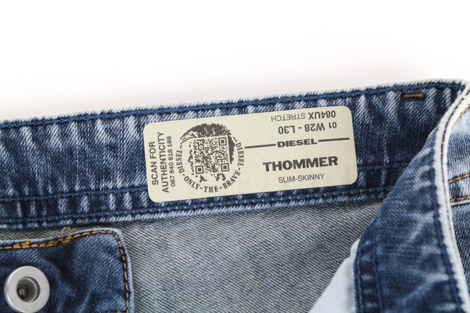 DIESEL Thommer 084UX Men's Jeans W28/L30 Wash Blue Skinny