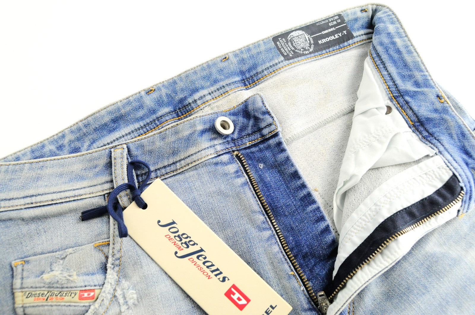 DIESEL Krooley-T 087AE Mens W29 Jogg Blue Slim Stretch  Faded Look Jeans