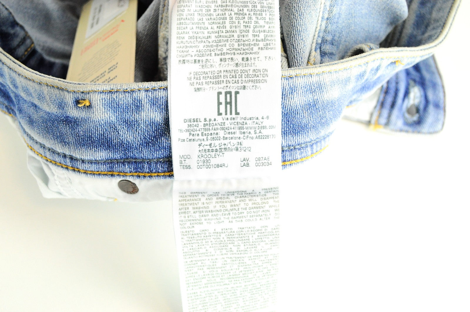 DIESEL Krooley-T 087AE Mens W29 Jogg Blue Slim Stretch  Faded Look Jeans