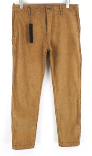 REPLAY Men's Chino Trousers W34 L30 Brown Corduroy Patched Pocket Button-Fly