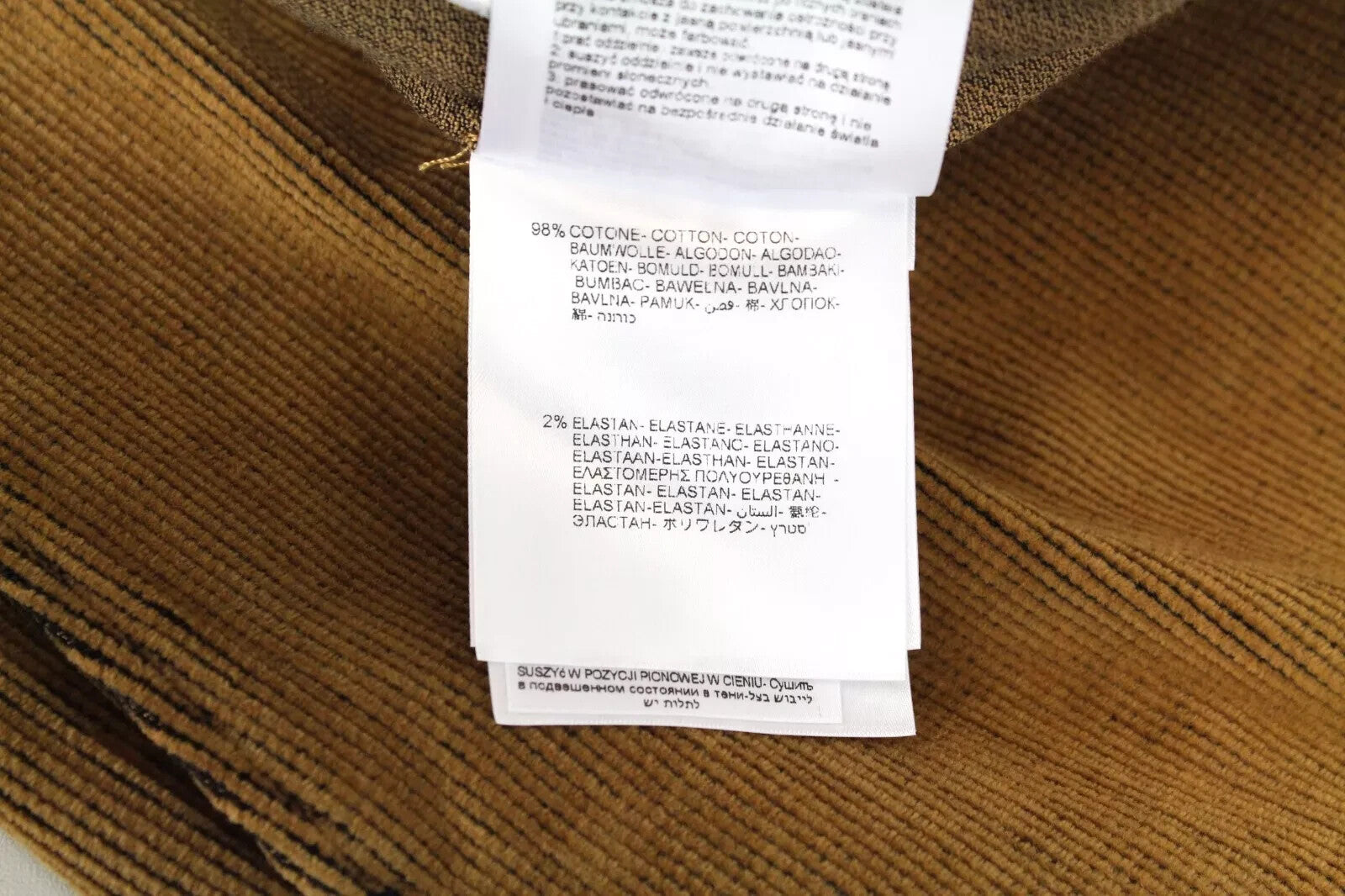 REPLAY Men's Chino Trousers W34 L30 Brown Corduroy Patched Pocket Button-Fly