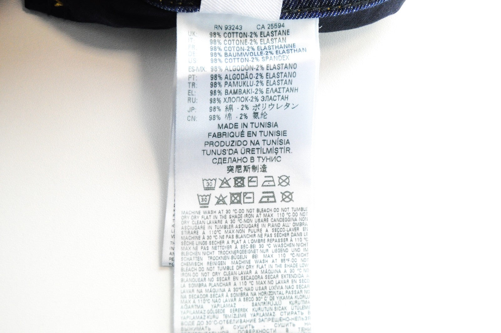 DIESEL Tepphar R7NA8 Mens W28 L32 Slim Carrot Blue Cotton Stretch Distressed