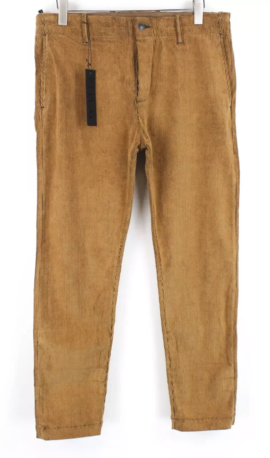 REPLAY Chino Pants W34 L30 Brown Corduroy Patched Pocket Button-Fly Men