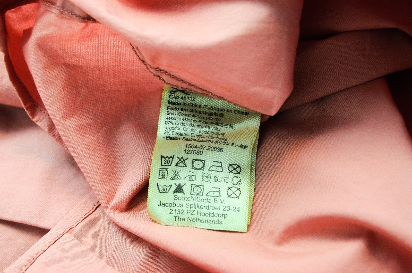 SCOTCH & SODA  Couture Mens 2XL Slim Stretch Cotton Shirt Pink Long Sleeve