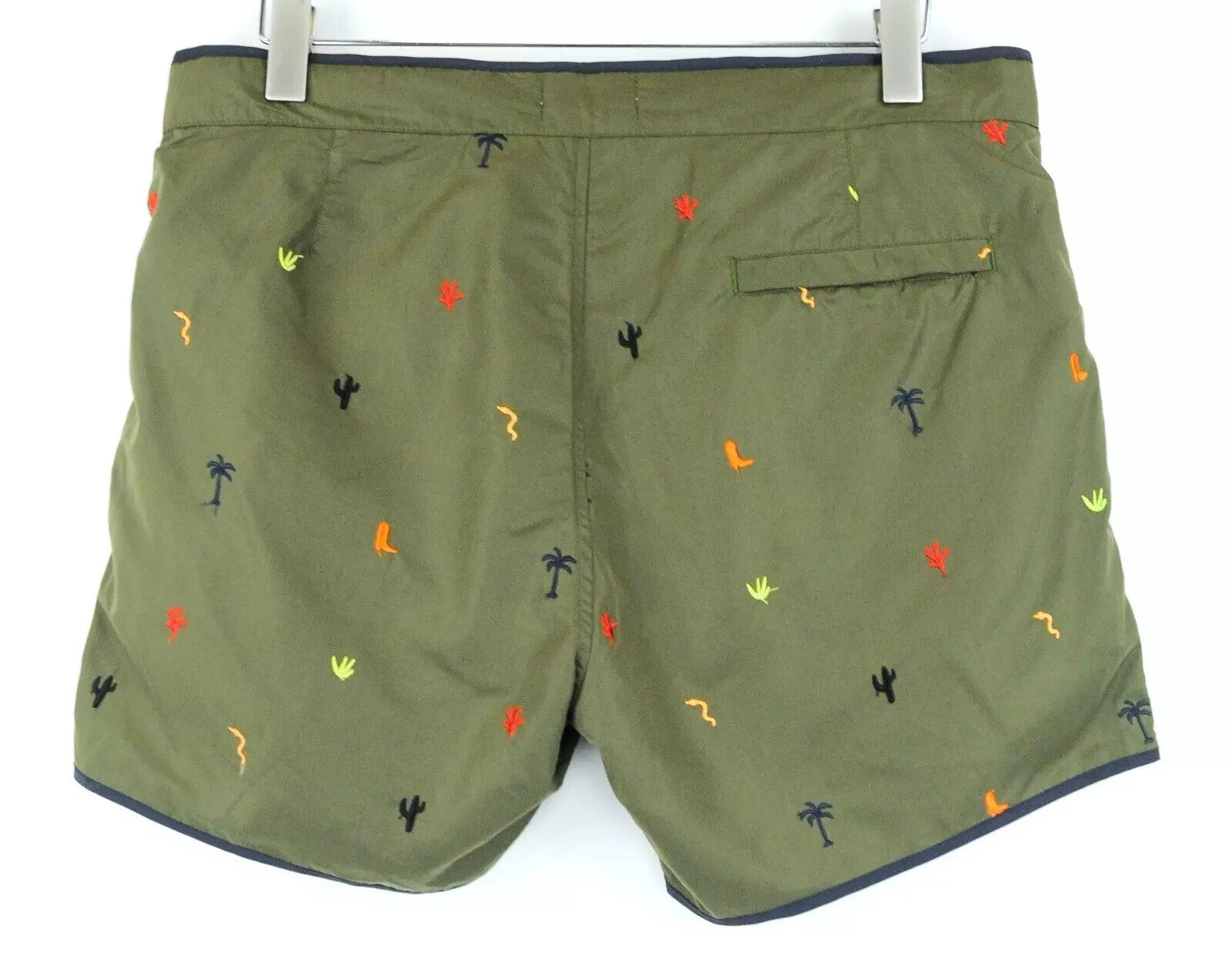 SCOTCH & SODA Swim Shorts W36 Men Green Pull-On Embroidered Ams Couture Beach