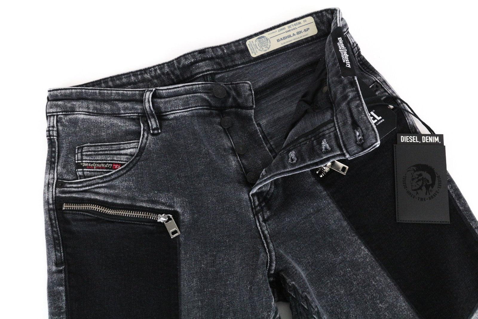 DIESEL Babhila-BK-SP 0890T Women's Jeans W29/L30 Grey Detailed