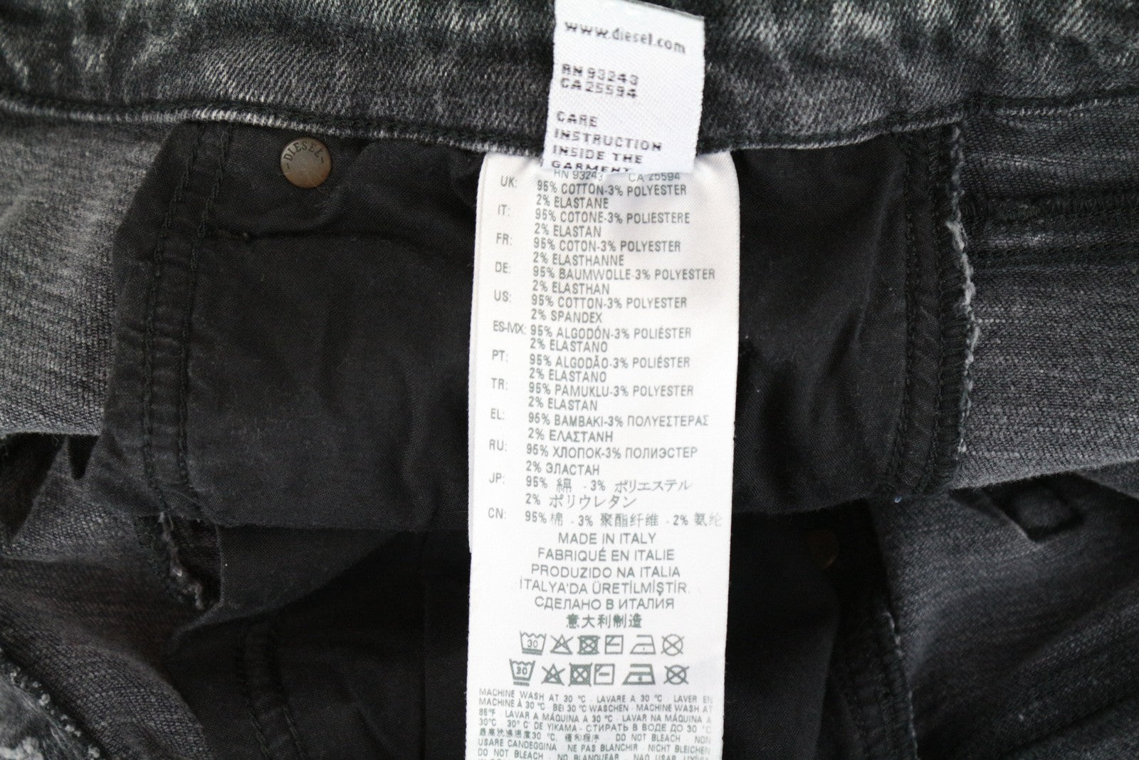 DIESEL Babhila-BK-SP 0890T Women's Jeans W29/L30 Grey Detailed