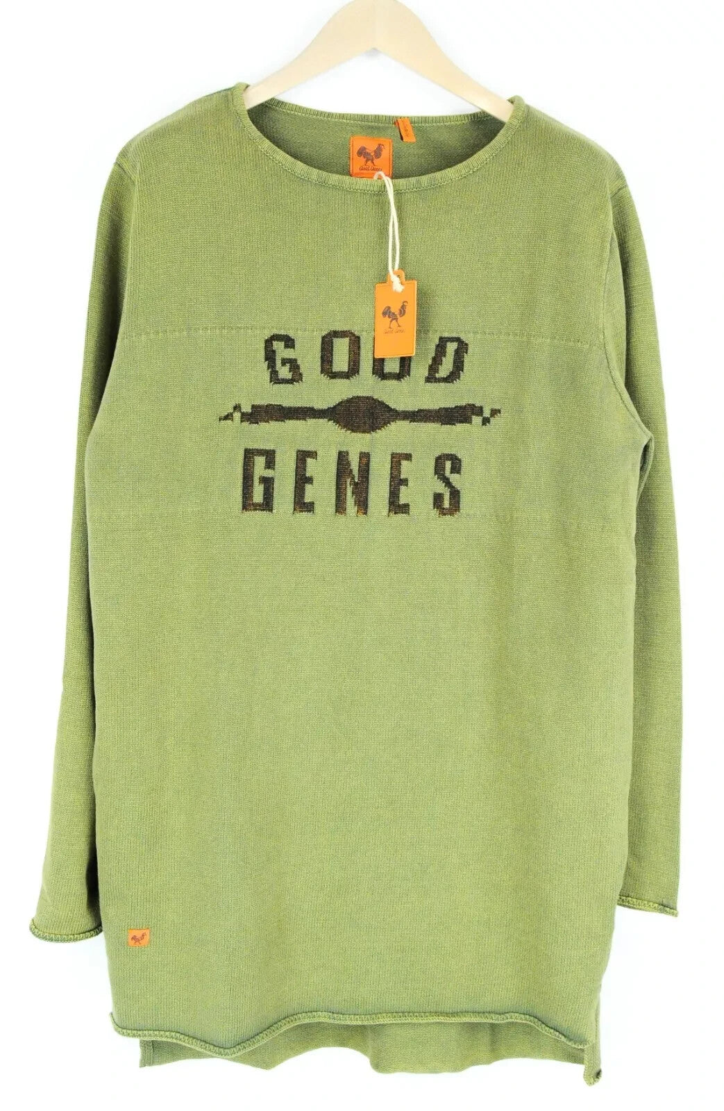GOOD GENES XL Mens Jumper Green Cotton Long Sleeve Knitted  Pullover