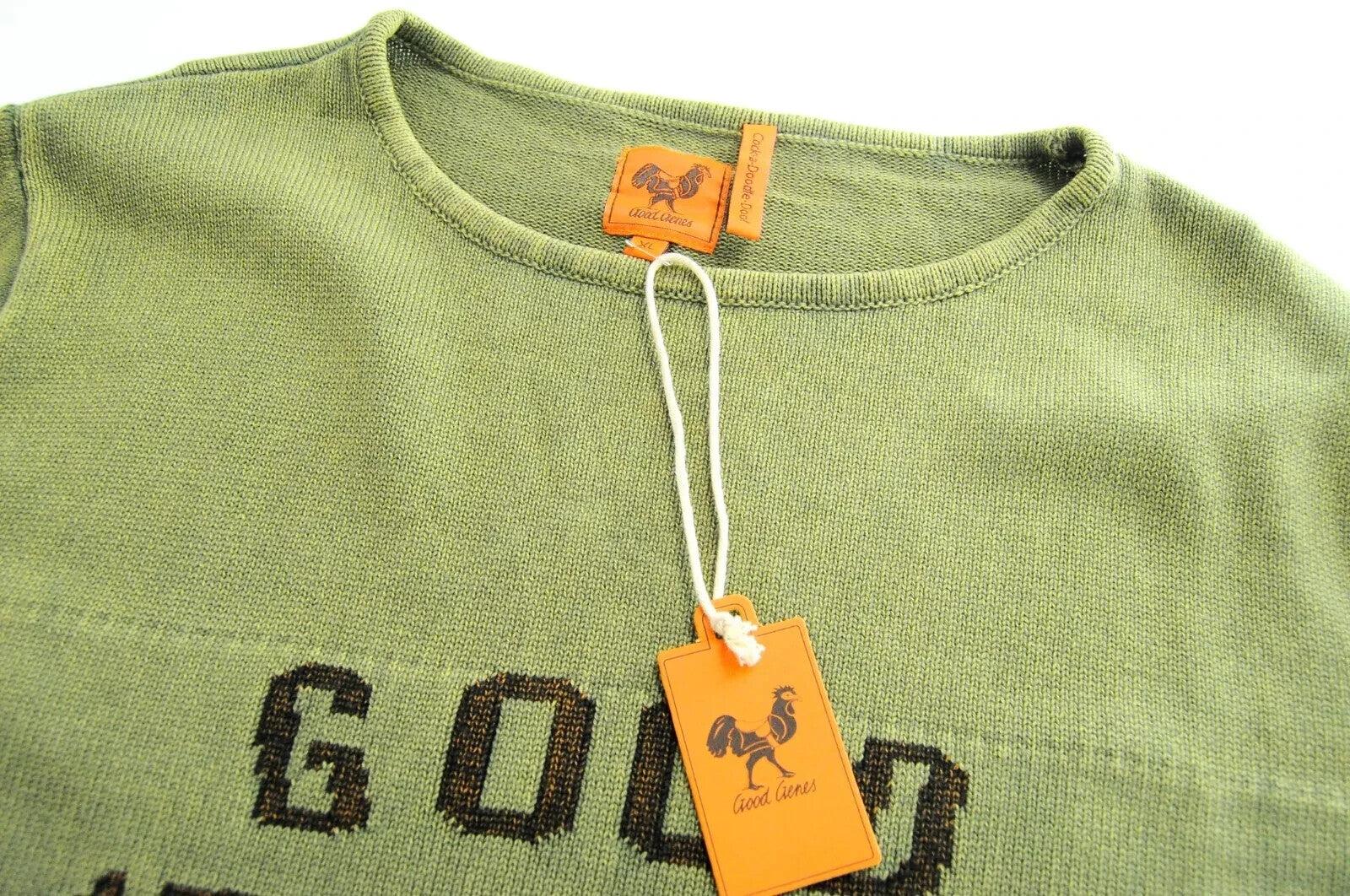 GOOD GENES XL Mens Jumper Green Cotton Long Sleeve Knitted  Pullover