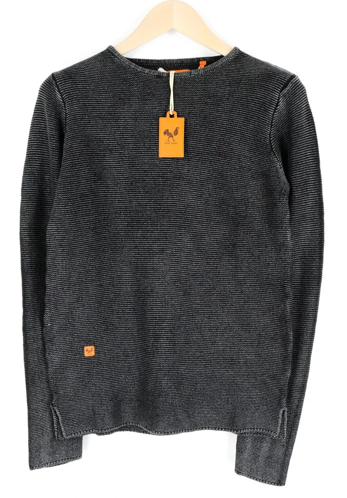 GOOD GENES L Womens Black Knit Sweater Long Sleeve Pullover Cotton Top