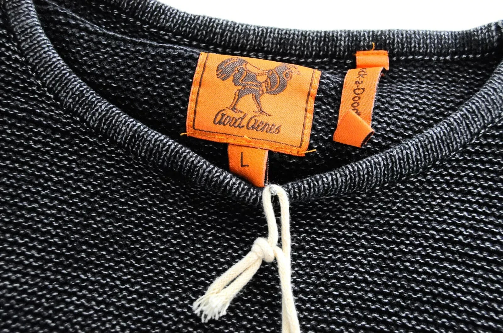 GOOD GENES L Womens Black Knit Sweater Long Sleeve Pullover Cotton Top