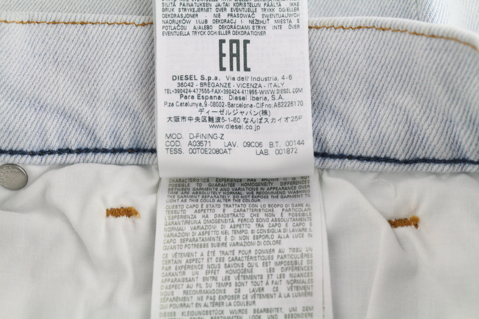 DIESEL D-Fining-Z 09C06 Men Jeans W30/L32 Regular Fit Tapered Leg RRP€250