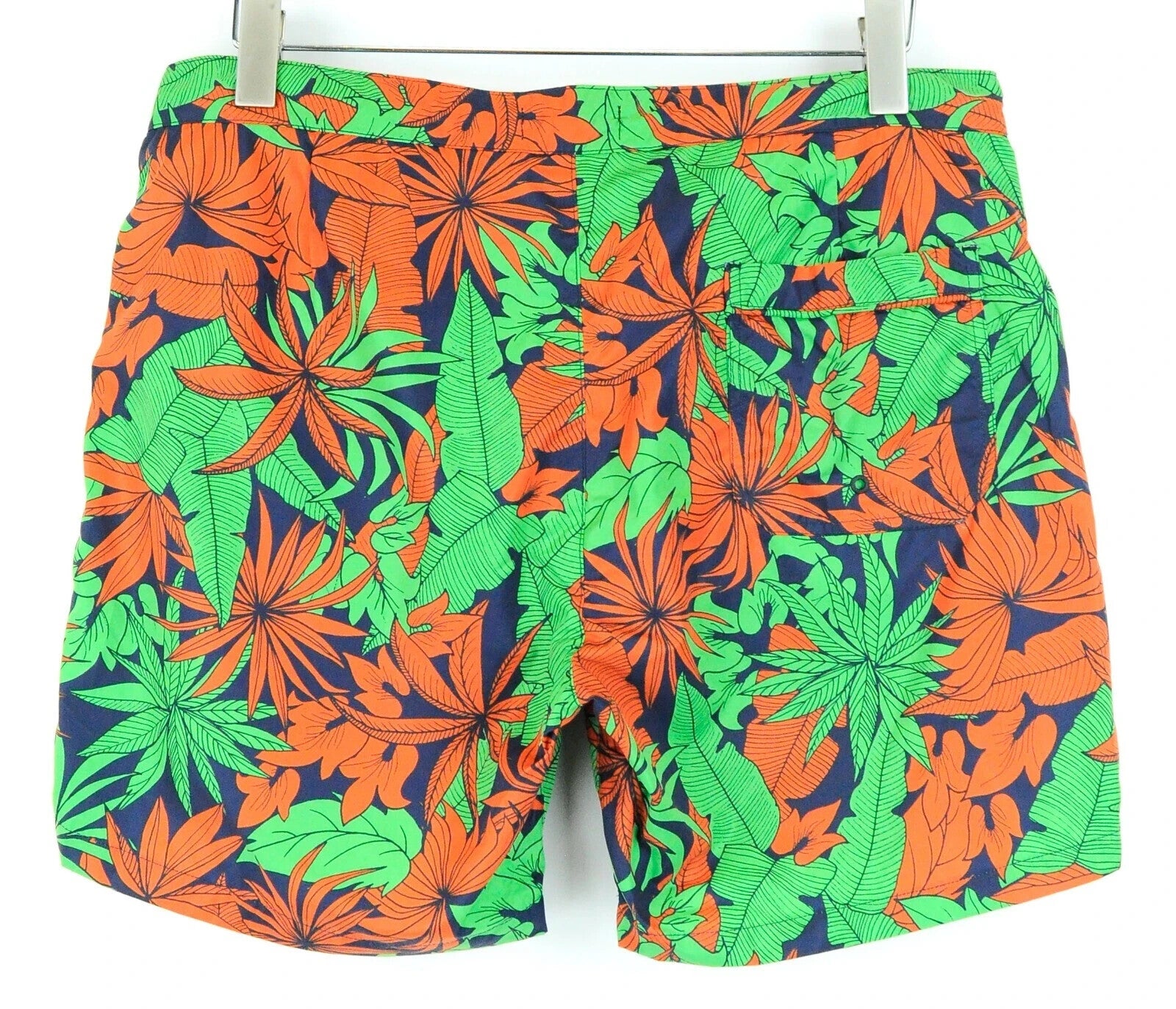 SCOTCH & SODA Swim Shorts W34 Men Leaf Pattern Green Orange Pull-On Couture