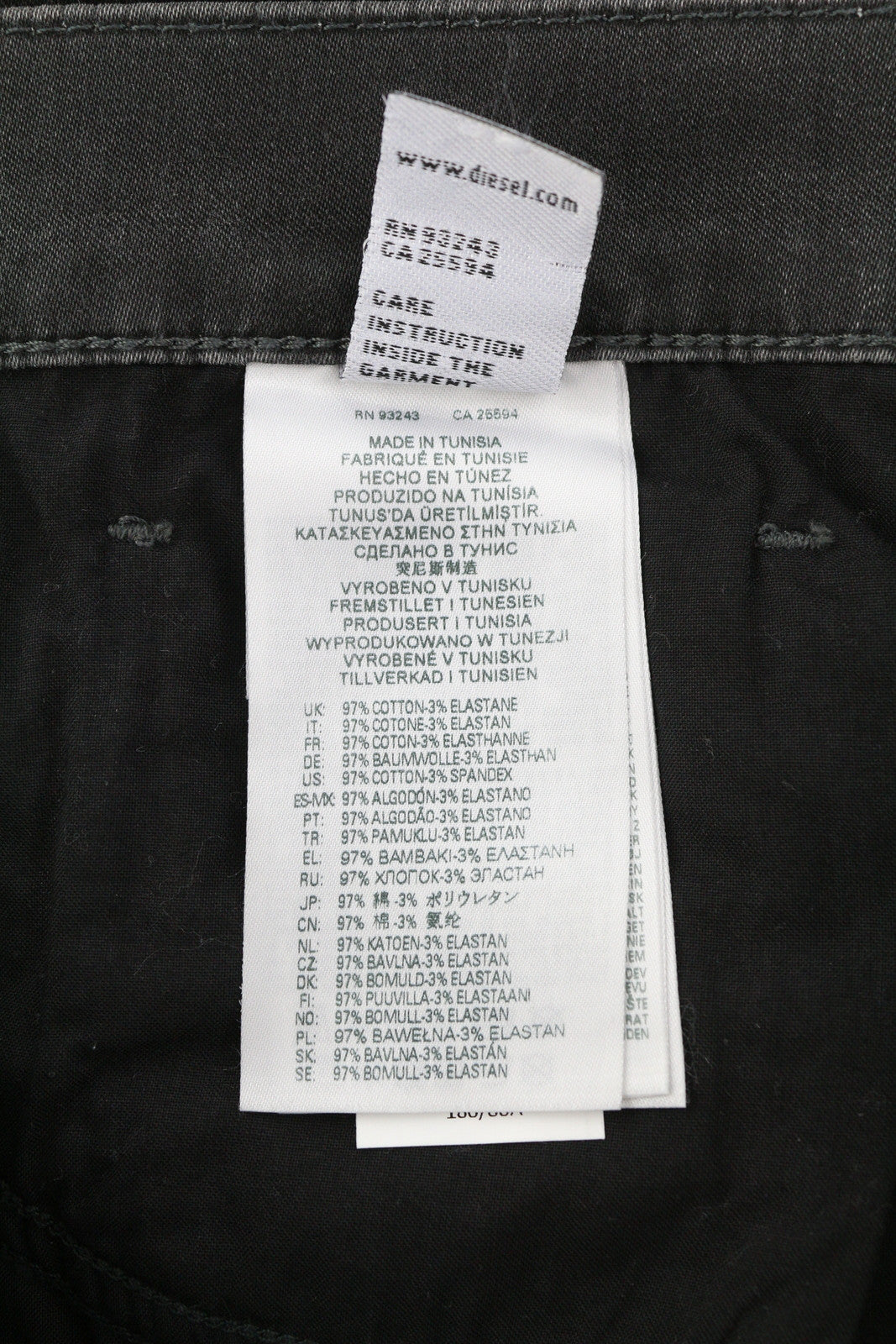 DIESEL D-Fining 0699P Men Jeans W30/L30 Tapered Fit Stretch Buttoned Washed