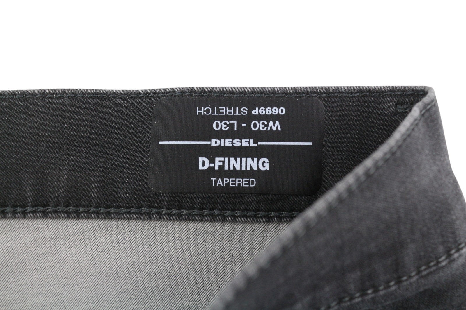 DIESEL D-Fining 0699P Men Jeans W30/L30 Tapered Fit Stretch Buttoned Washed