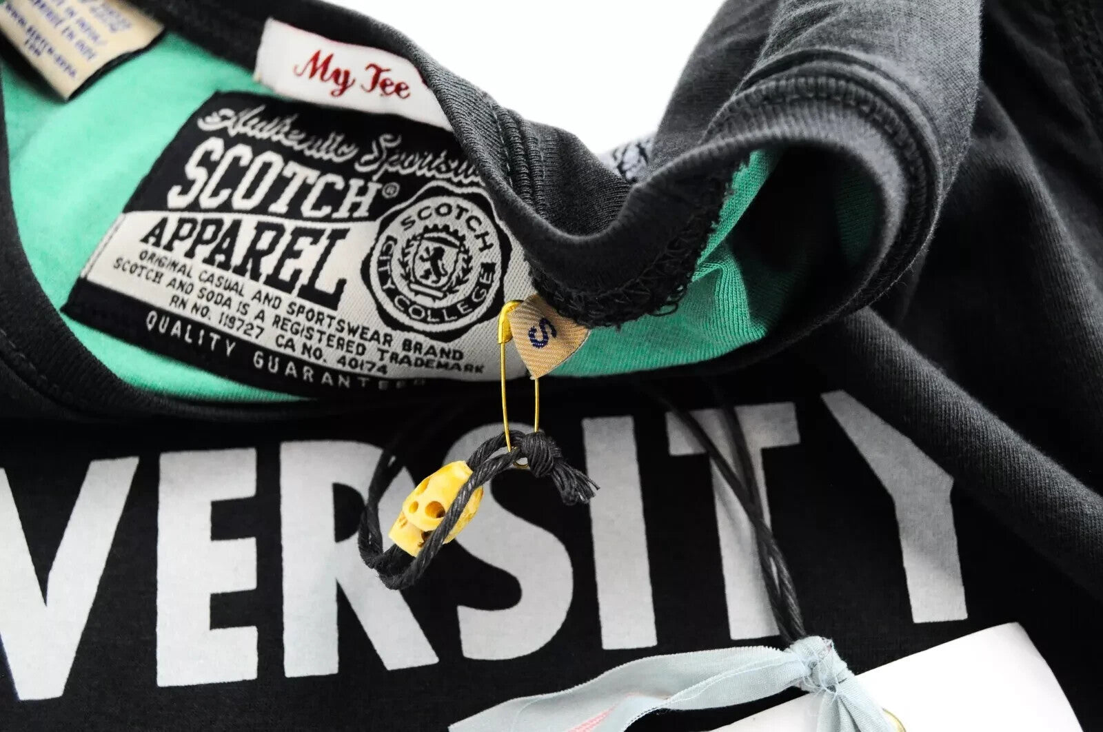 SCOTCH & SODA  Couture Tee Mens S Brown Green Cotton  Short Sleeves