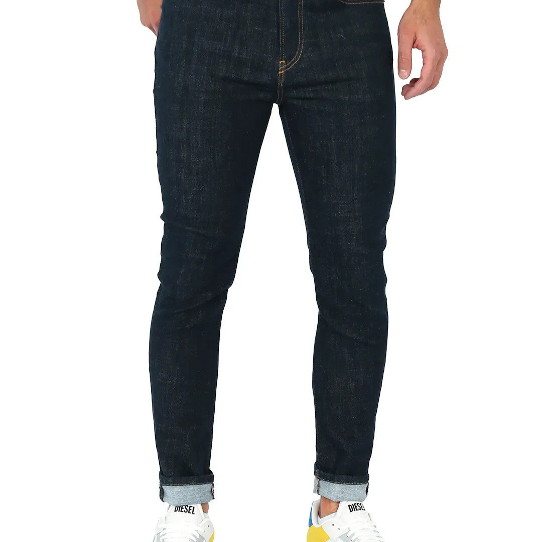 DIESEL 1983 Z9C33 Men Jeans W30/L32 Skinny Fit High Waist Zipper Denim Blue