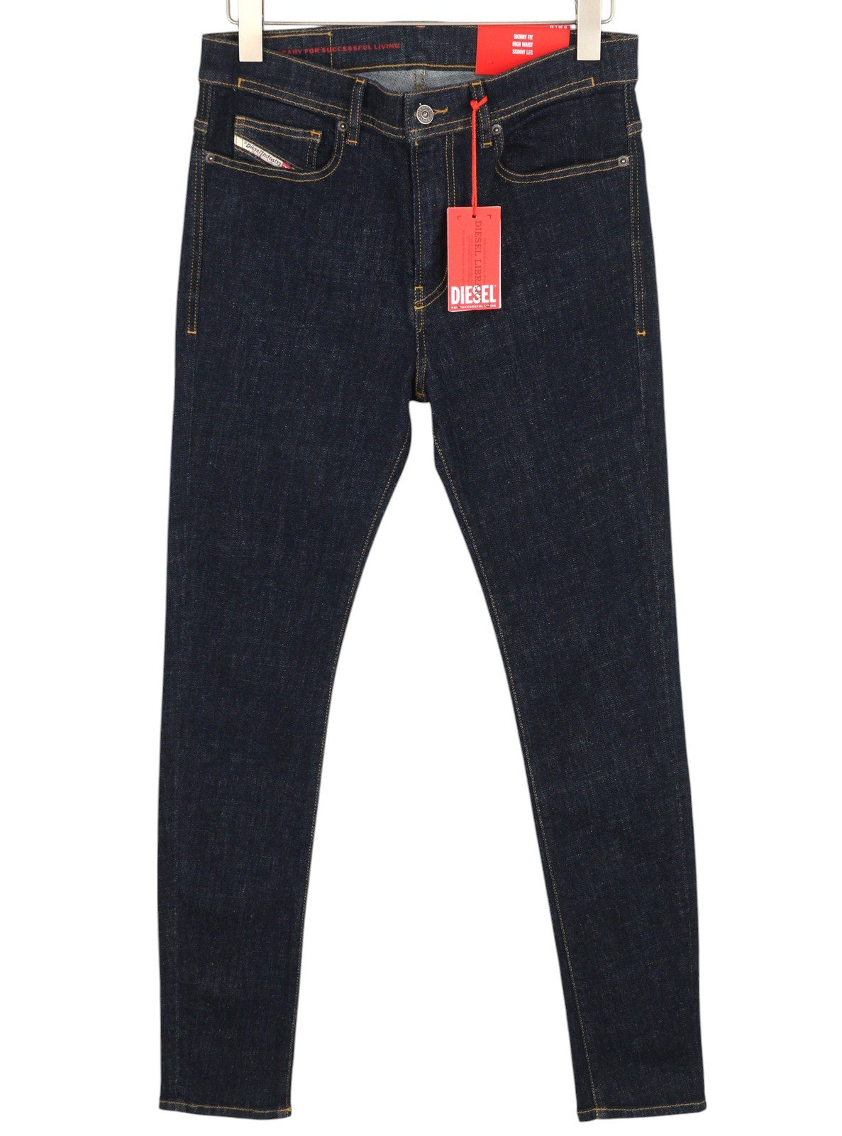 DIESEL 1983 Z9C33 Men Jeans W30/L32 Skinny Fit High Waist Zipper Denim Blue