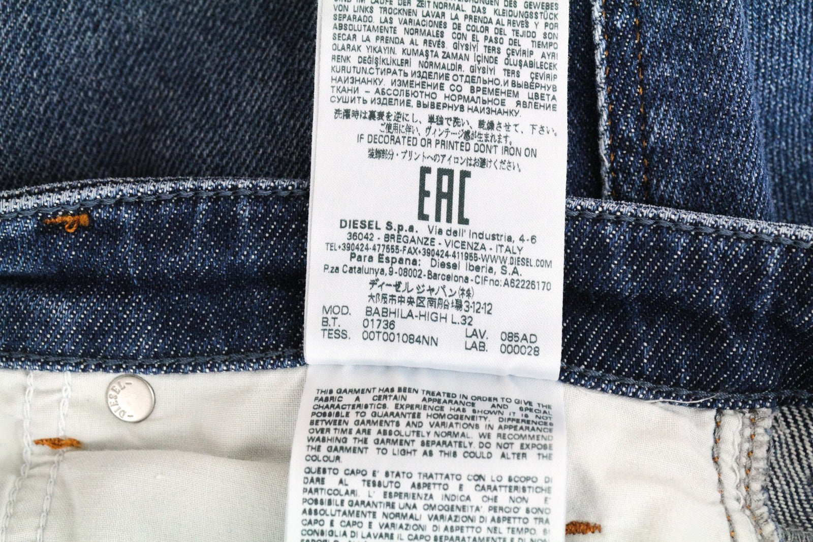 DIESEL Babhila-High 085AD Women's Jeans W31/L32 5-Pockets Blue