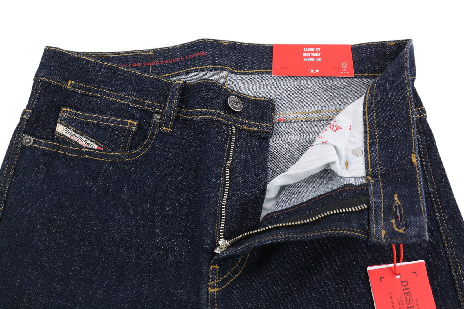 DIESEL 1983 D-Amny-Z Z9C33 Men Jeans W32/L32 Skinny Fit High Waist Zipper Denim