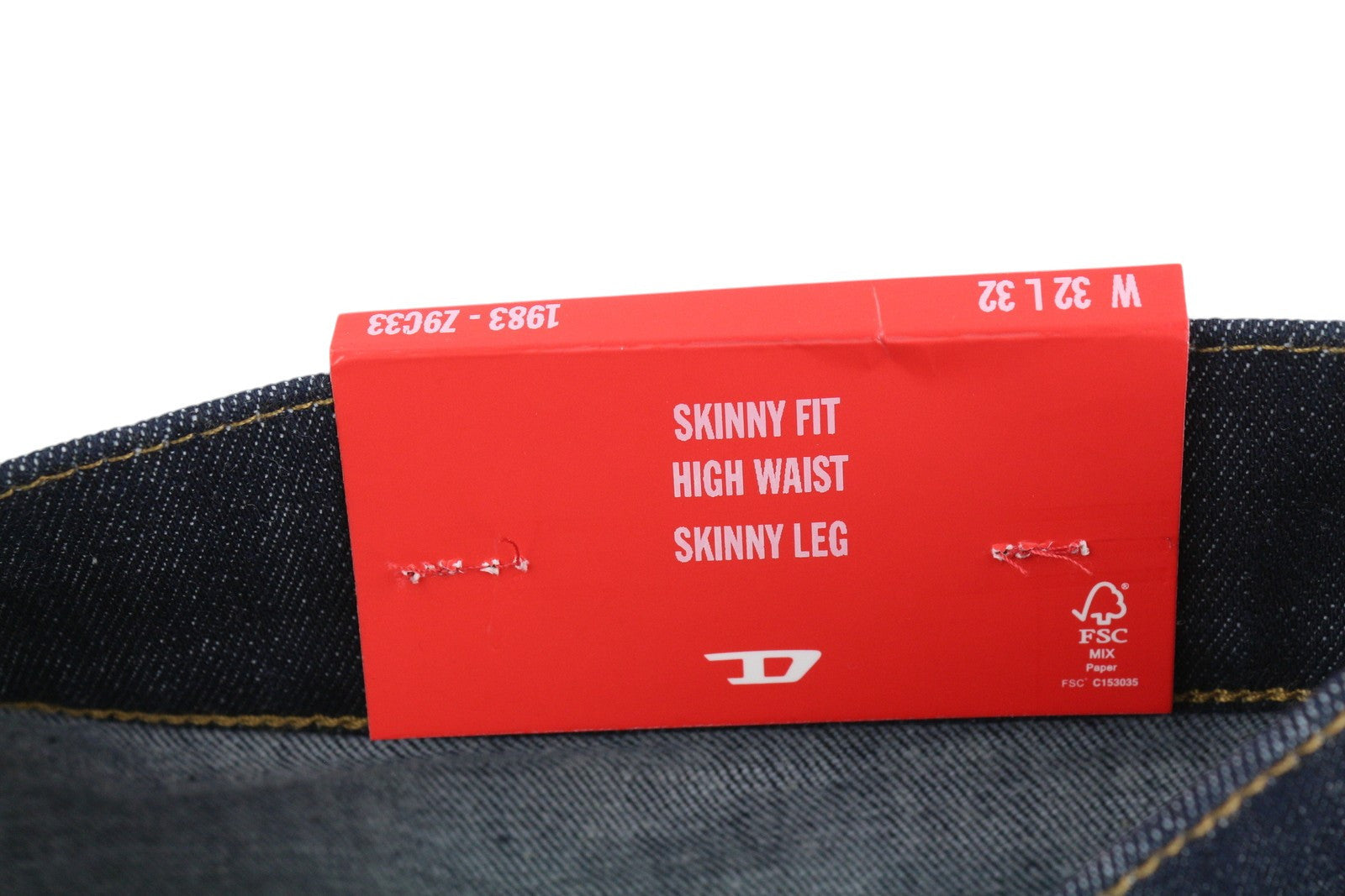 DIESEL 1983 D-Amny-Z Z9C33 Men Jeans W32/L32 Skinny Fit High Waist Zipper Denim