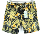 SCOTCH & SODA  Couture Shorts W30 Mens Leaf Print Cotton Summer Black