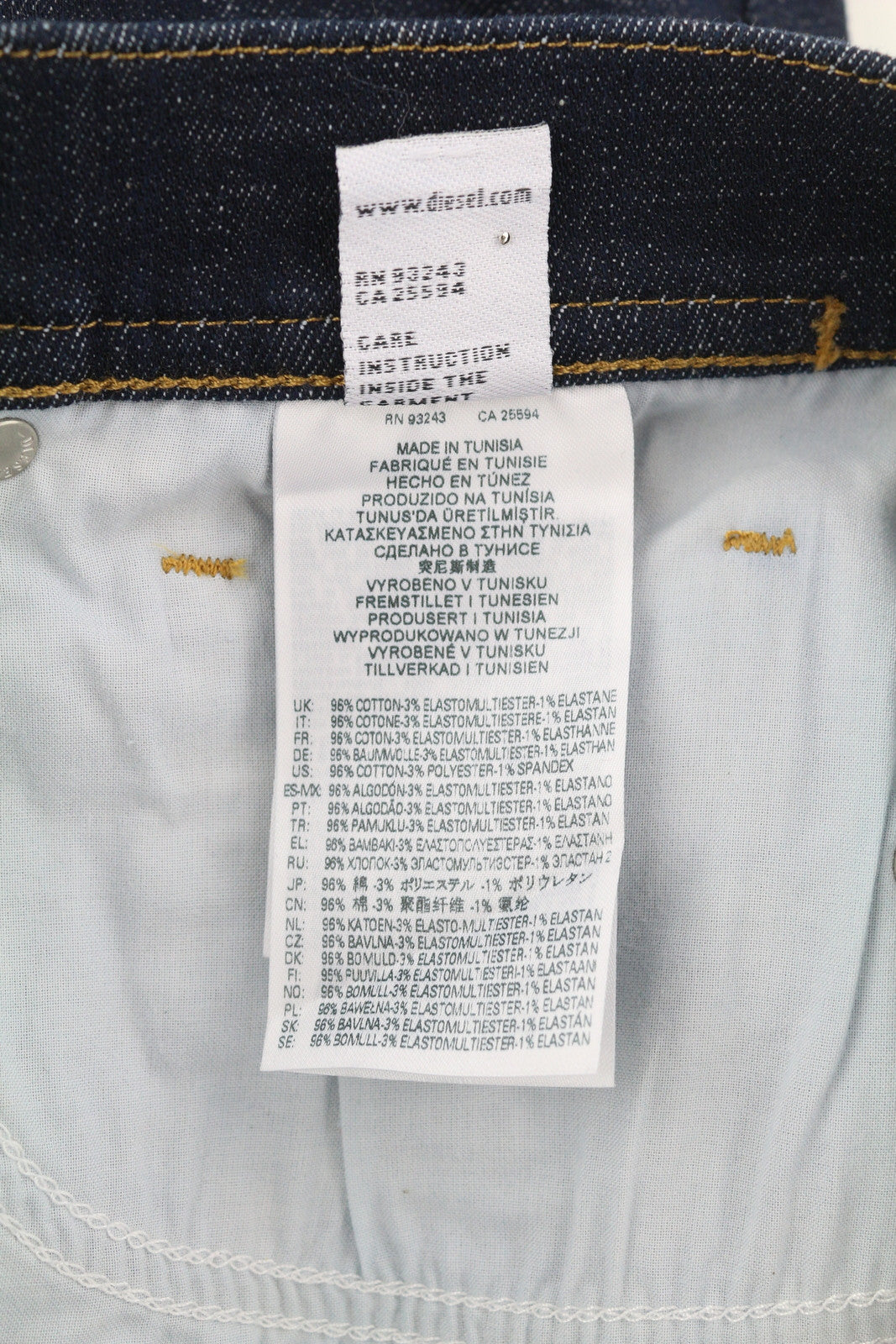 DIESEL 1983 Z9C33 vyriški džinsai W31/L32 aptempti, aukštu juosmeniu, užtrauktuku, mėlyni 