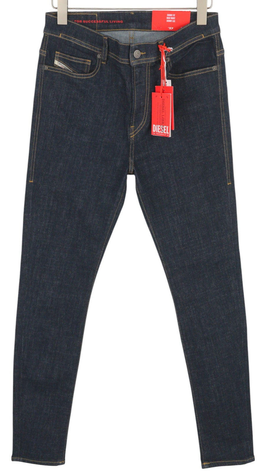 DIESEL 1983 Z9C33 vyriški džinsai W31/L32 aptempti, aukštu juosmeniu, užtrauktuku, mėlyni 