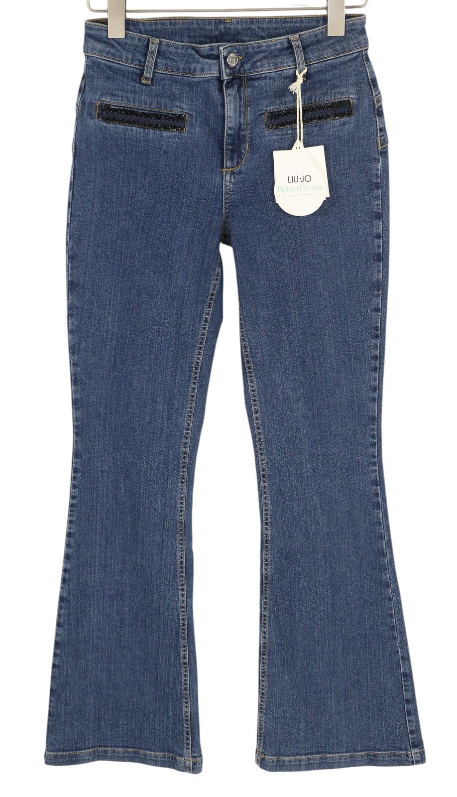 LIU JO Beat Friendly Women Jeans W28 Denim Blue Bootcut Fit Zip Fly Pockets