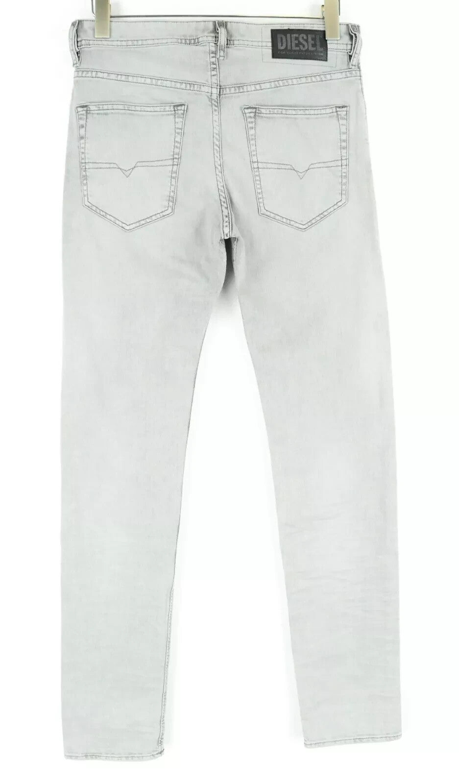 DIESEL Buster 069II vyriški ploni siaurėjantys džinsai, W28 L34, pilki, medvilniniai, šviesiai skalbti 