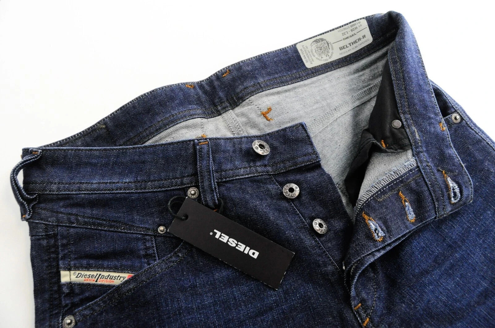 DIESEL Belther-R R13M8 Mens Tapered  W28 L32 Stretch Cotton Jeans Blue