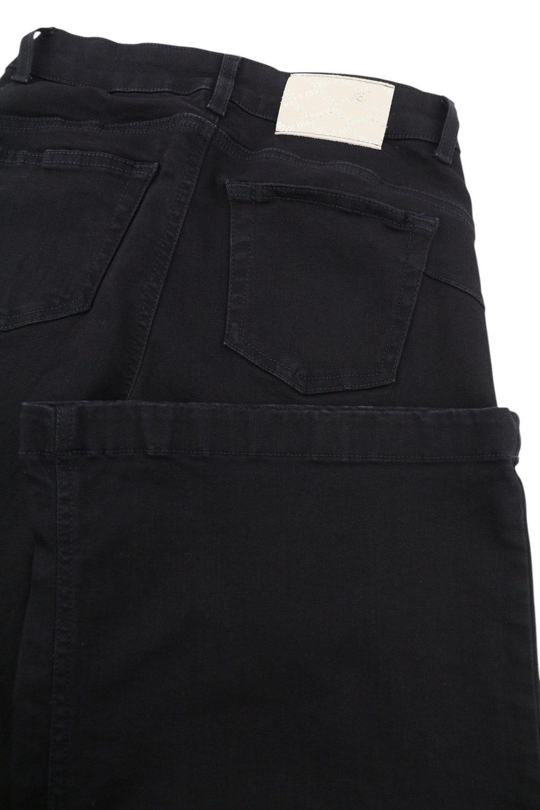 LIU JO Women Jeans W27 High Waist Straight Leg Zip Fly Denim Black Dark Logo