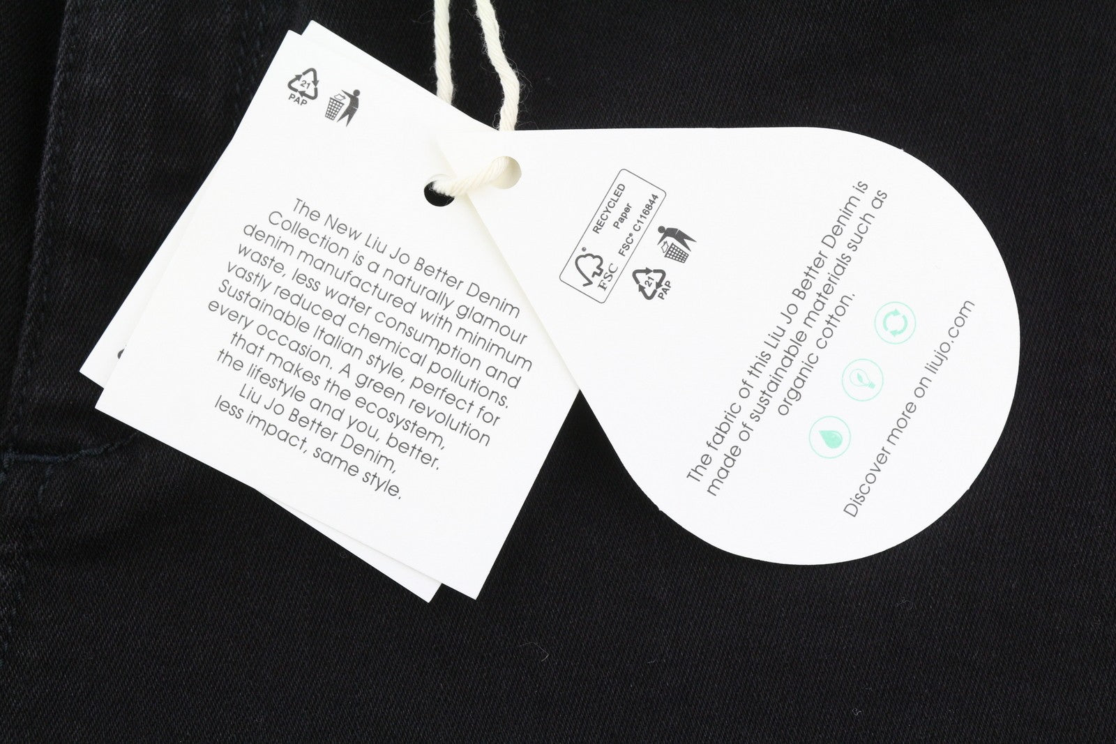 LIU JO Women Jeans W27 High Waist Straight Leg Zip Fly Denim Black Dark Logo