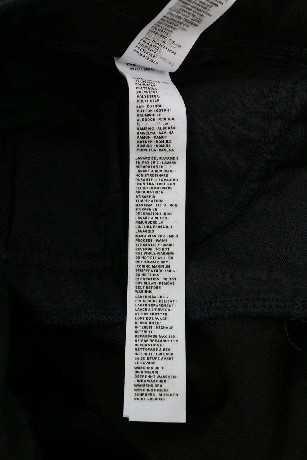 LIU JO Women Jeans W27 High Waist Straight Leg Zip Fly Denim Black Dark Logo