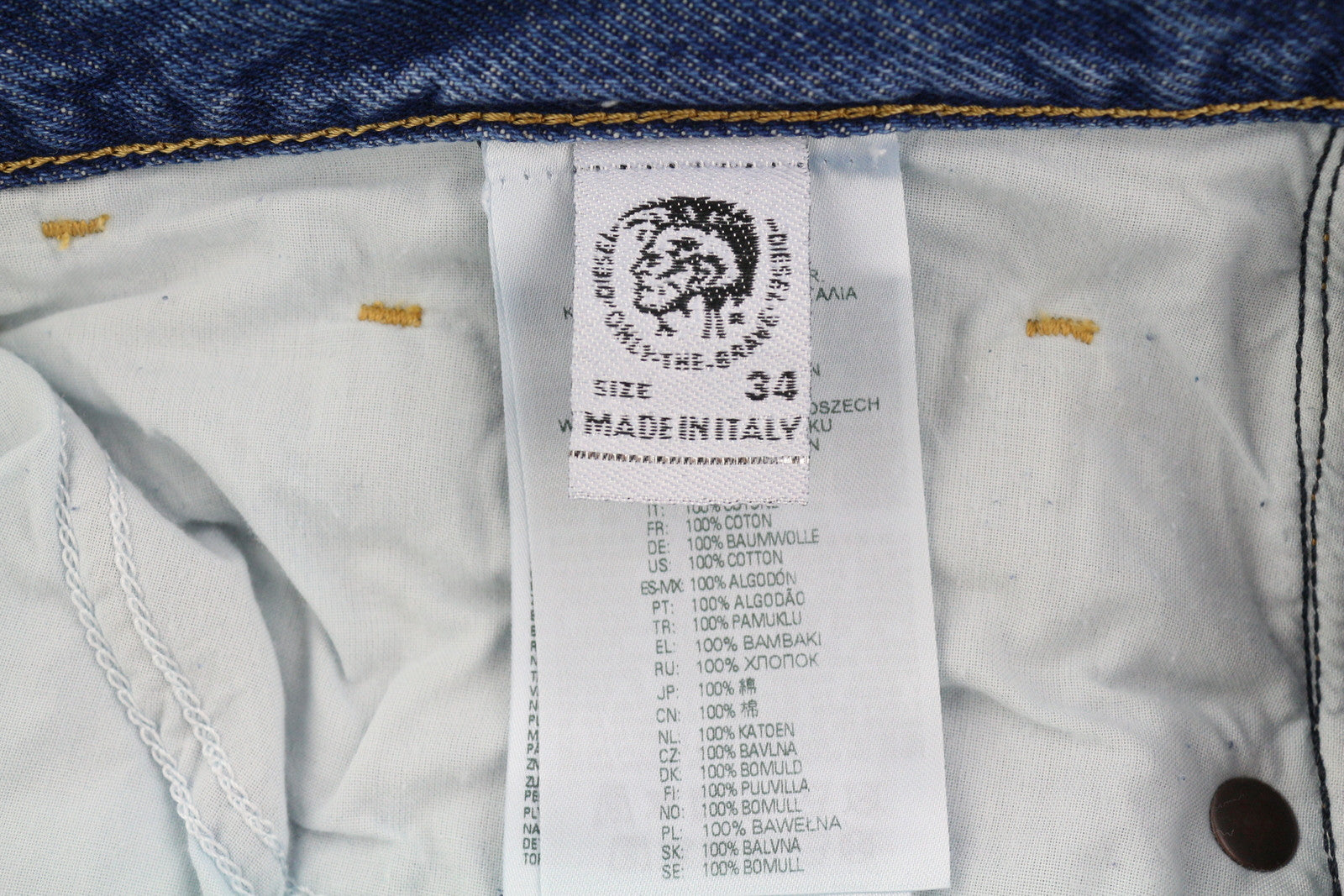 DIESEL D-Macs 09A25 Men Jeans W34/L30 Straight Fit Ripped RRP€250 Washed Blue