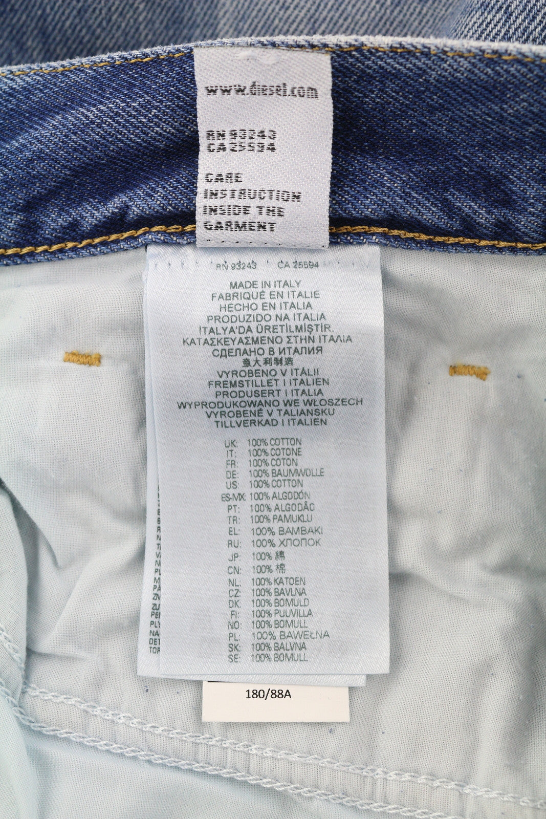 DIESEL D-Macs 09A25 Men Jeans W34/L30 Straight Fit Ripped RRP€250 Washed Blue