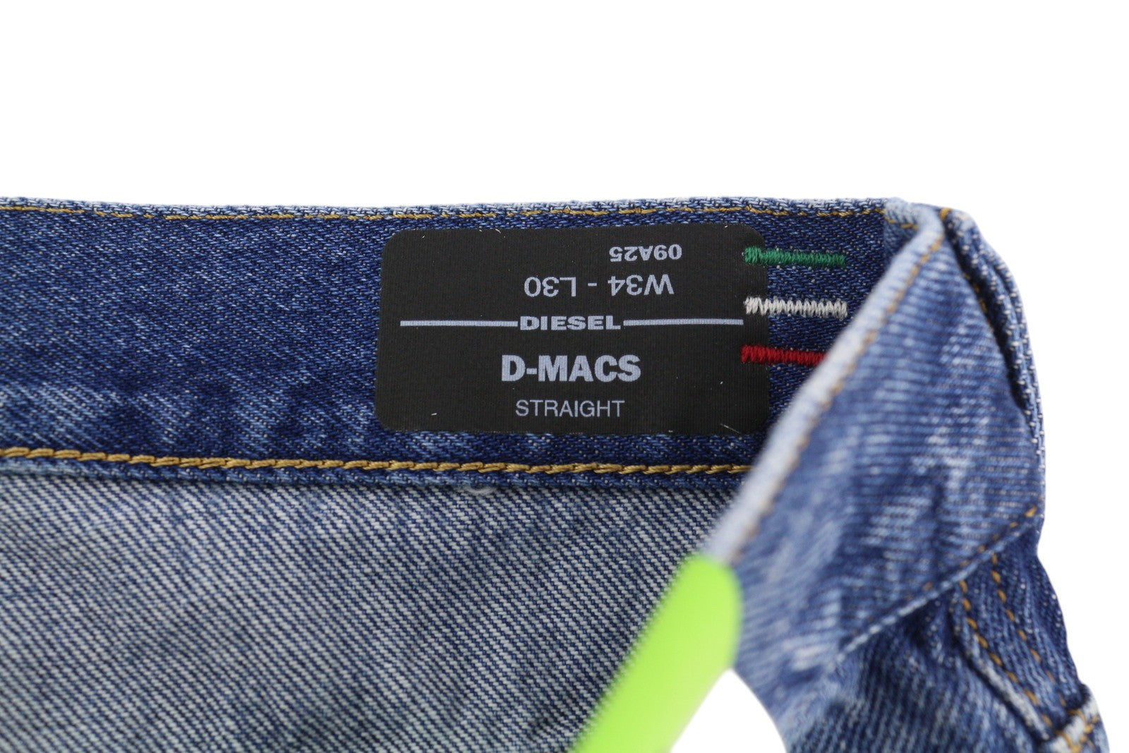 DIESEL D-Macs 09A25 Men Jeans W34/L30 Straight Fit Ripped RRP€250 Washed Blue