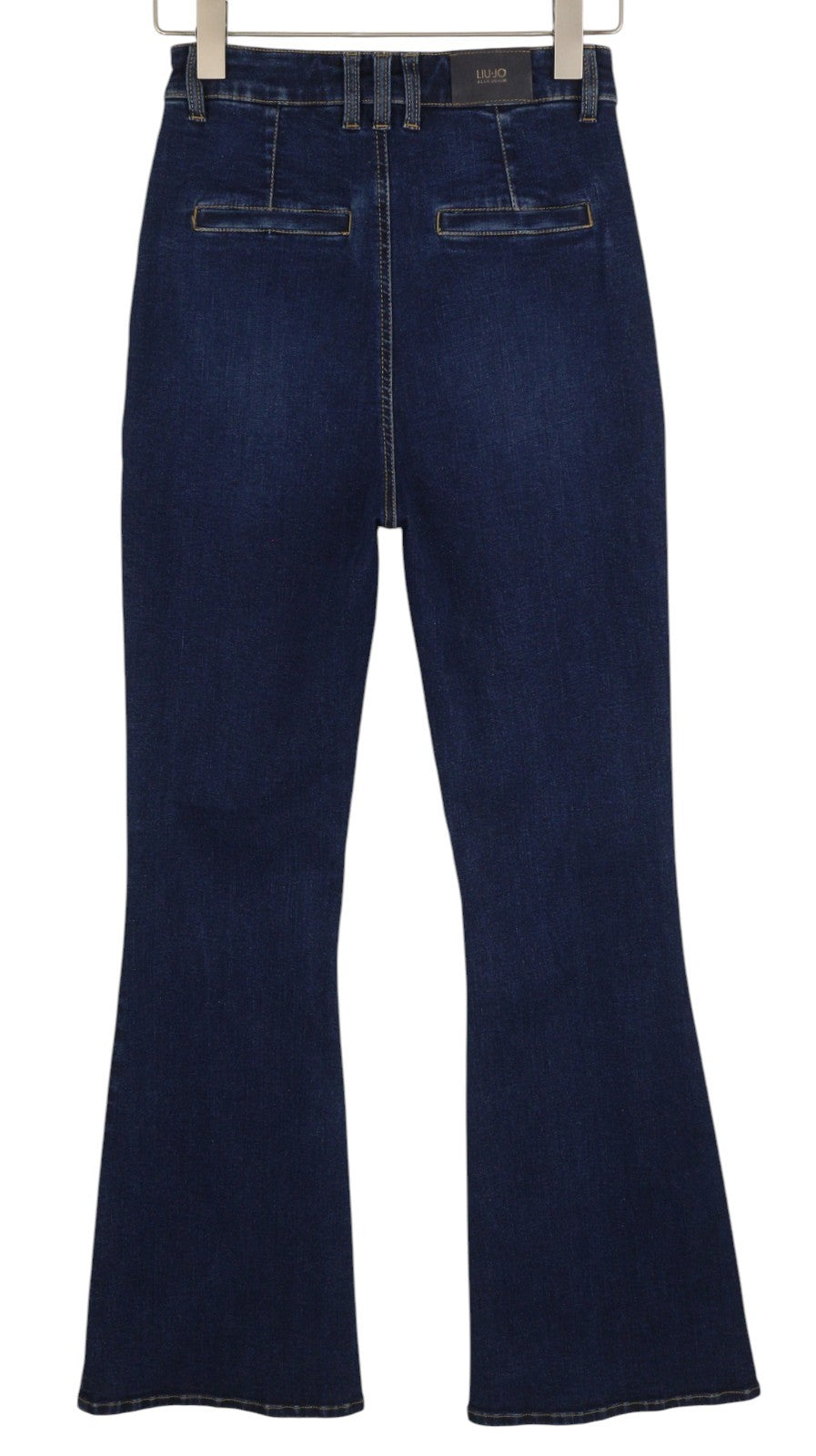 LIU JO Women Jeans W28 High Waist Bootcut Fit Zip Fly Fade Effect Denim Blue