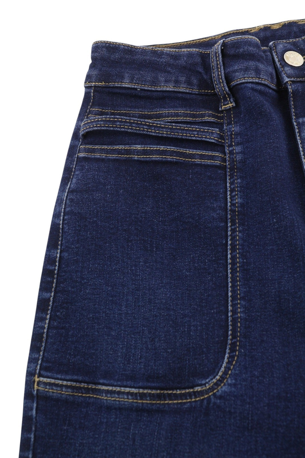 LIU JO Women Jeans W28 High Waist Bootcut Fit Zip Fly Fade Effect Denim Blue