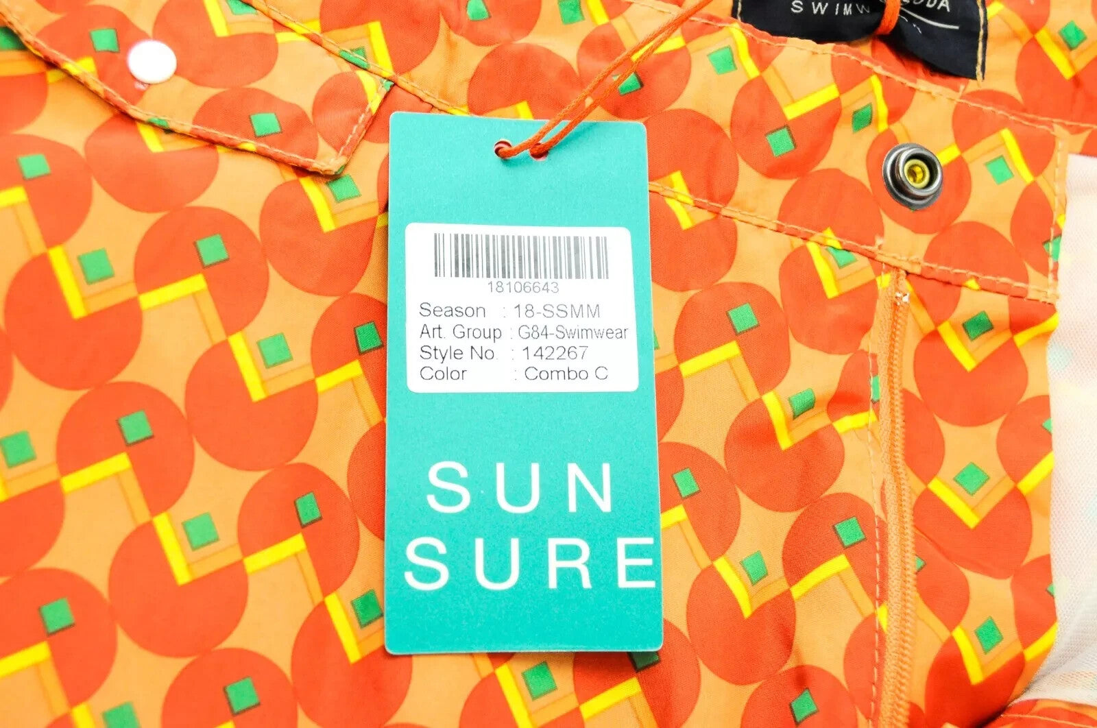 SCOTCH & SODA Trunks W34 Men Pull-On Patterned Orange Ams Couture Swimwear