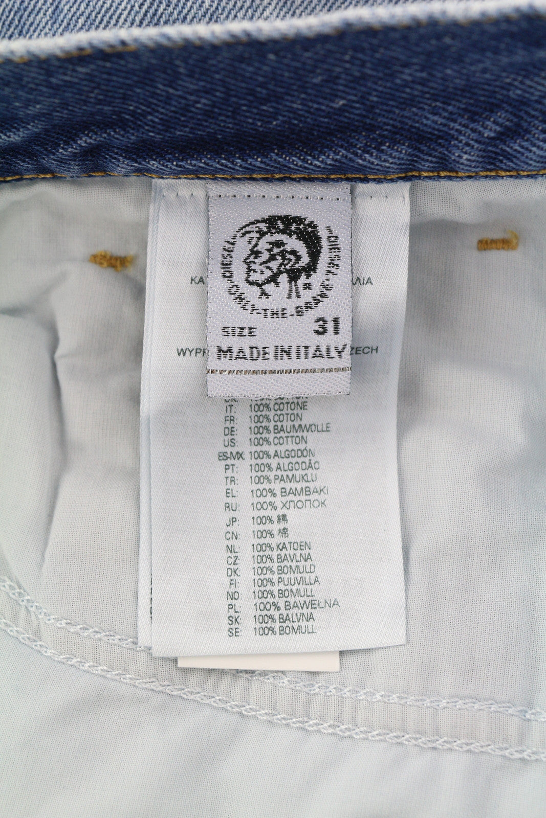 DIESEL D-Macs 09A25 Men Jeans W31/L30 Straight Fit Ripped RRP€250 Washed Blue