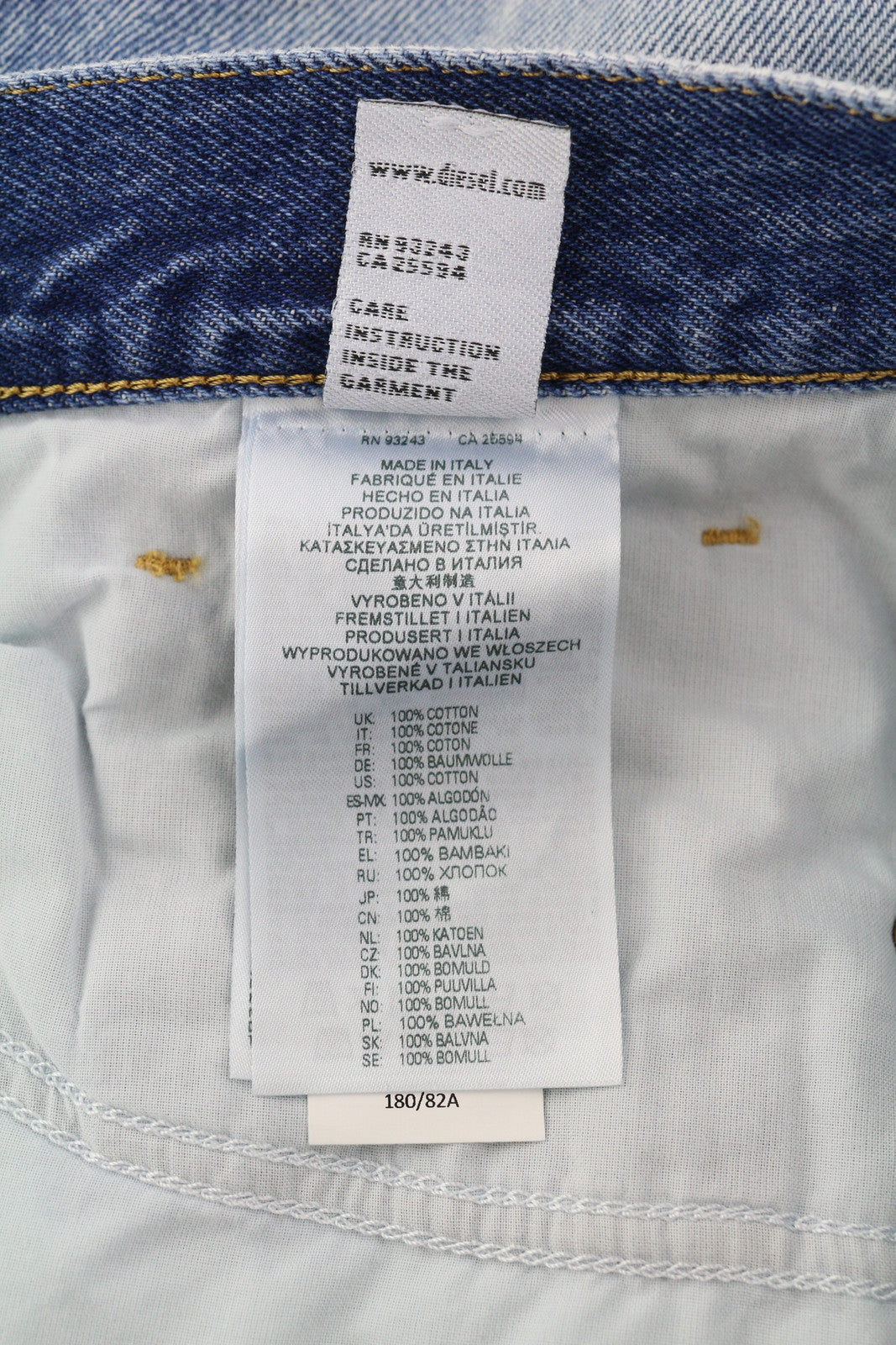 DIESEL D-Macs 09A25 Men Jeans W31/L30 Straight Fit Ripped RRP€250 Washed Blue