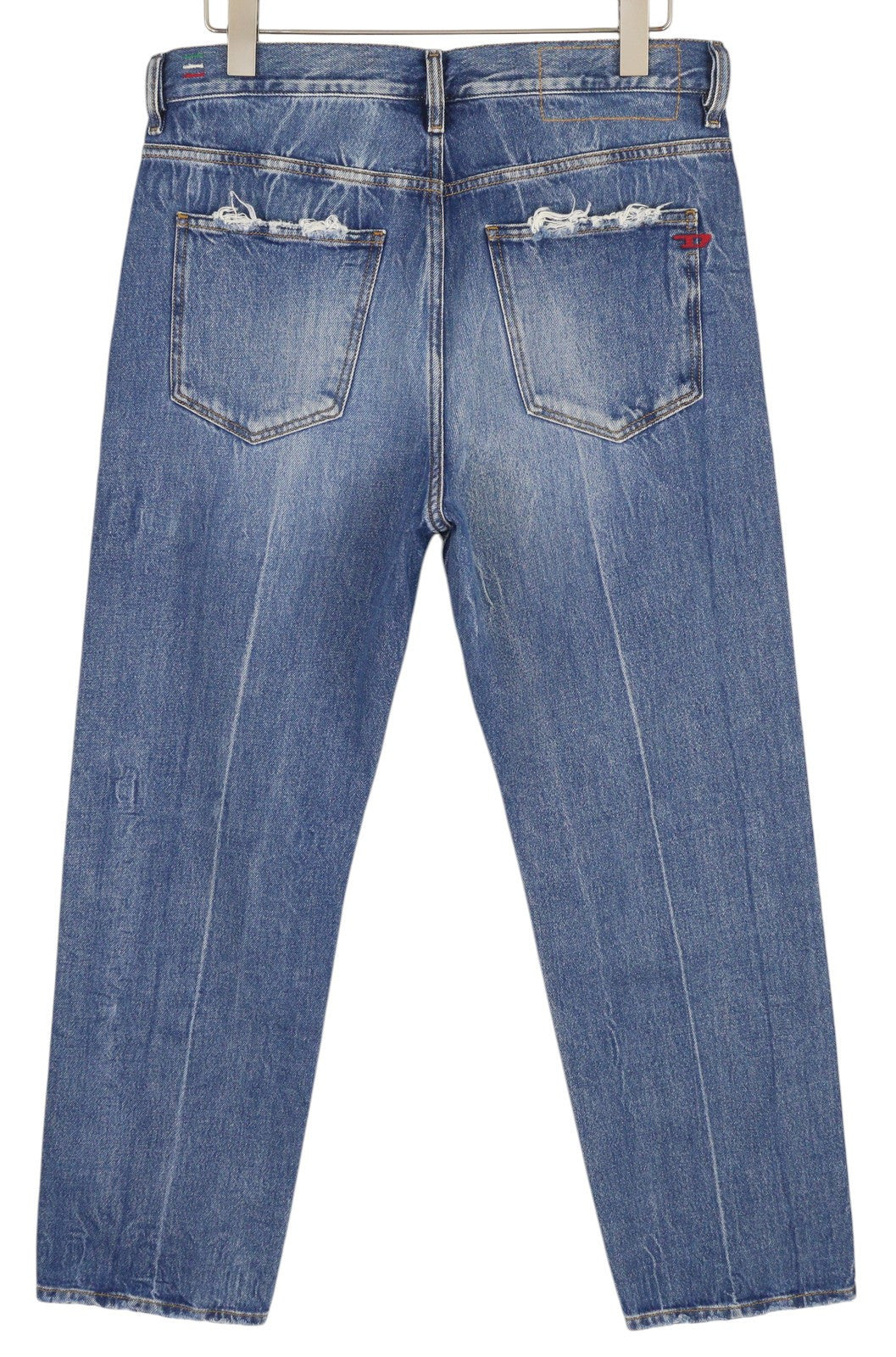 DIESEL D-Macs 09A25 Men Jeans W31/L30 Straight Fit Ripped RRP€250 Washed Blue