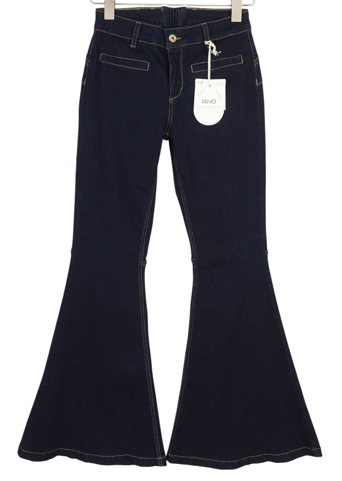 LIU JO Parfait Super Bea Women Jeans W28 Denim Black Bootcut Fit High Waist Zip