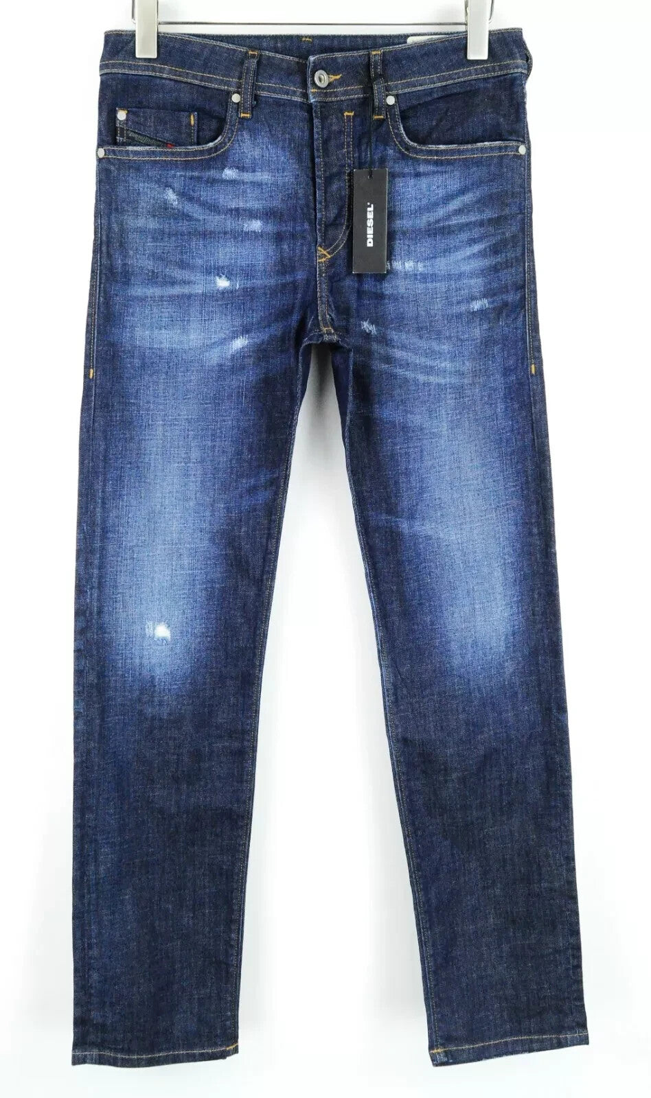DIESEL Tepphar R7NA8 Mens Jeans W29/L32 Slim Carrot Blue Stretch Distressed