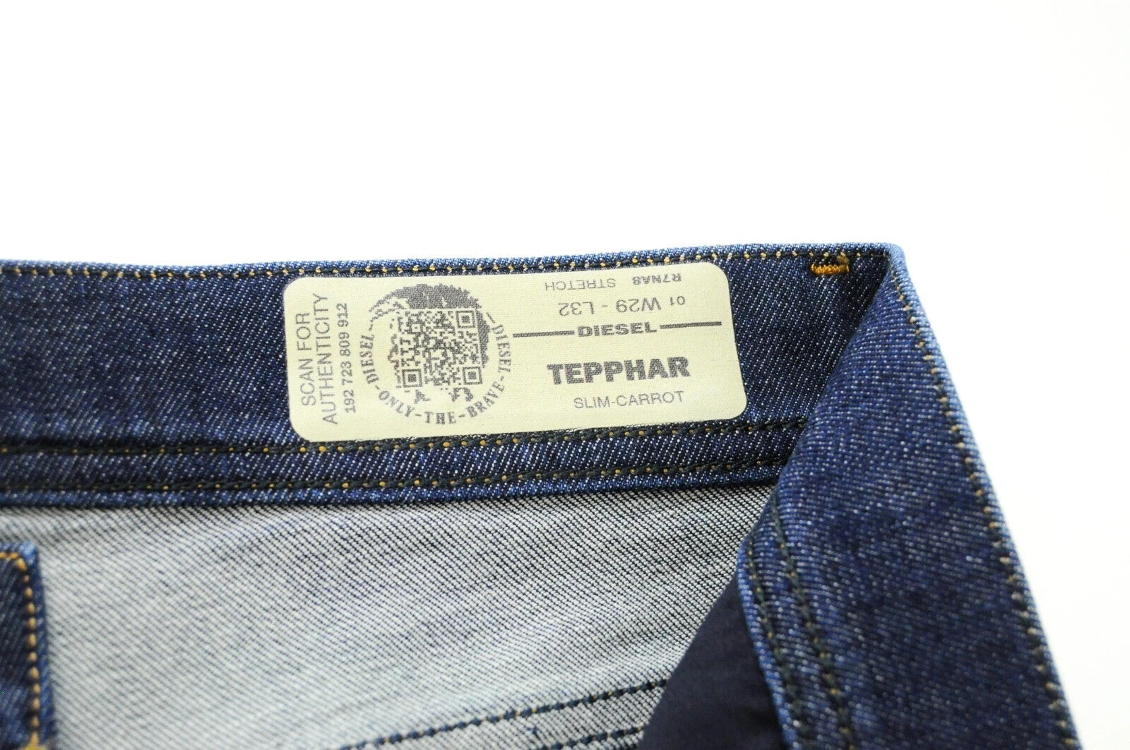 DIESEL Tepphar R7NA8 Mens Jeans W29/L32 Slim Carrot Blue Stretch Distressed