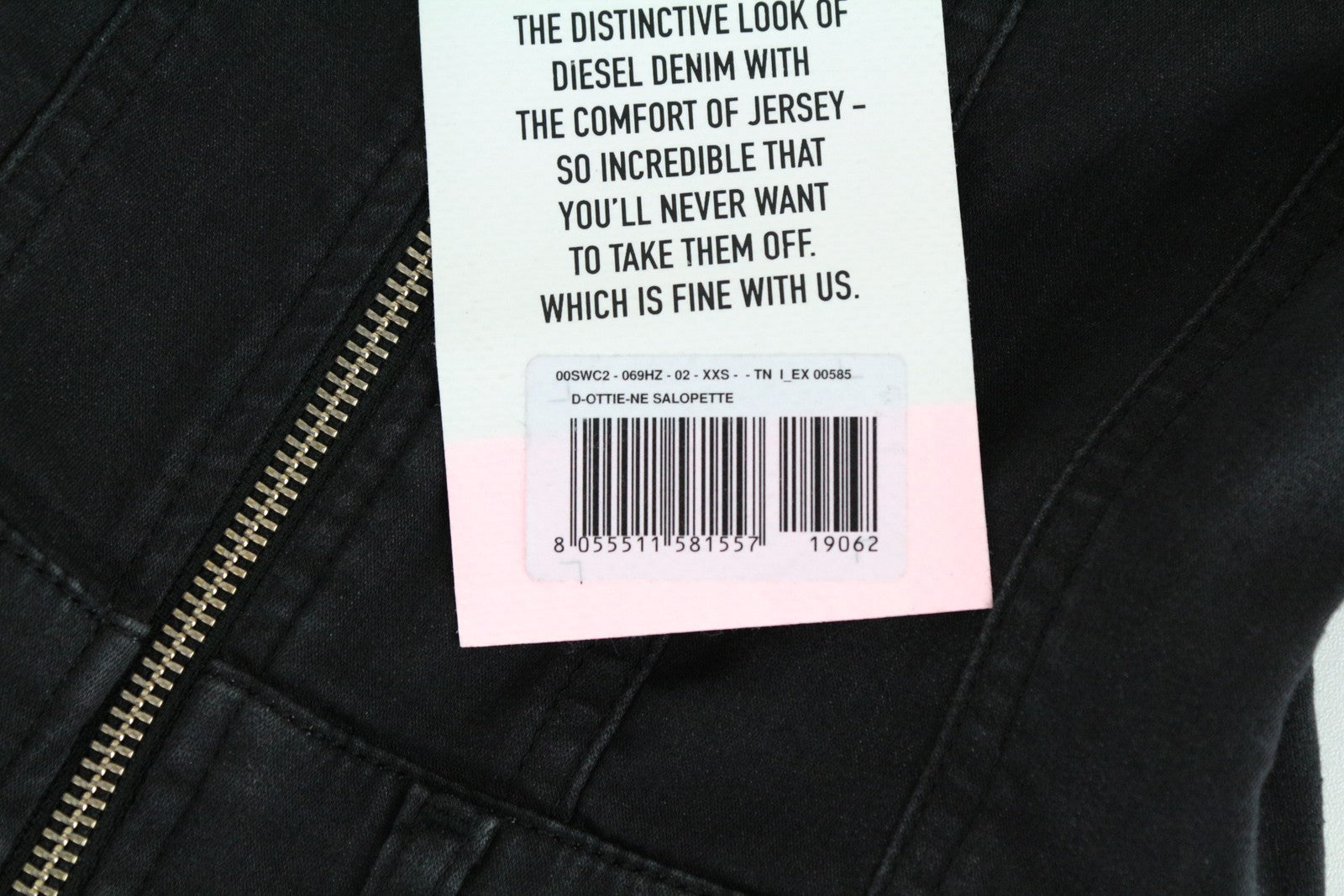 DIESEL D-Ottie-Ne 069HZ Women's Jumpsuit 2XS Black Skinny