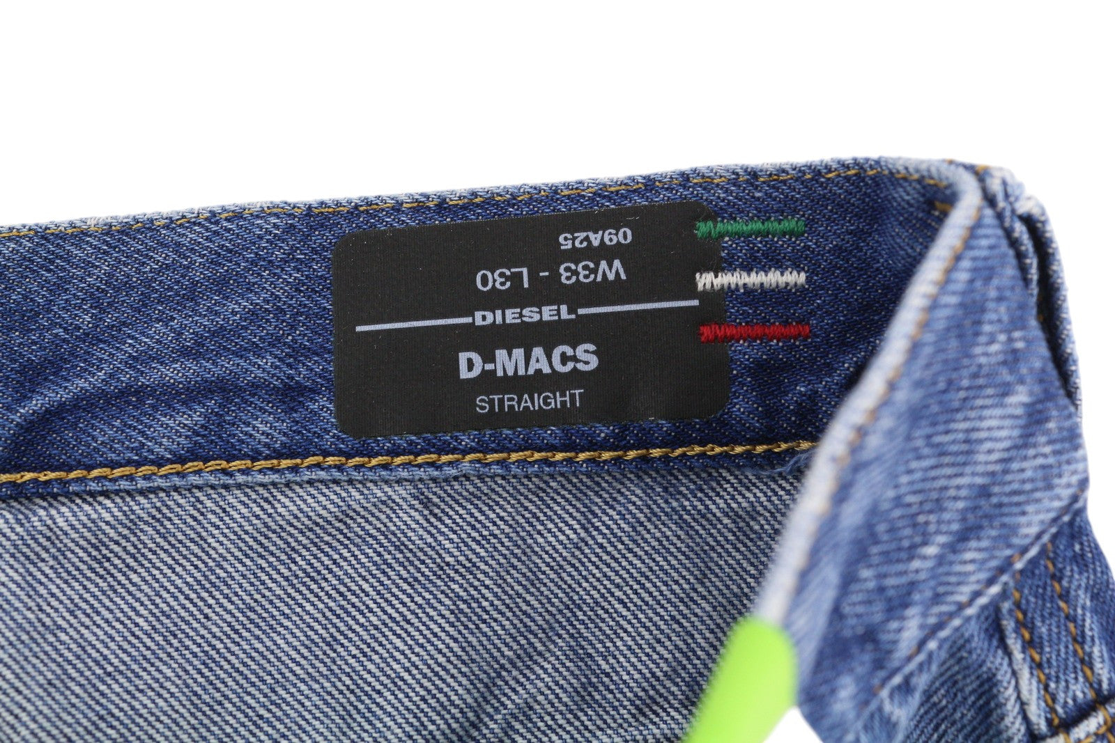 DIESEL D-Macs 09A25 Men Jeans W33/L30 Straight Fit Ripped RRP€250 Washed Blue