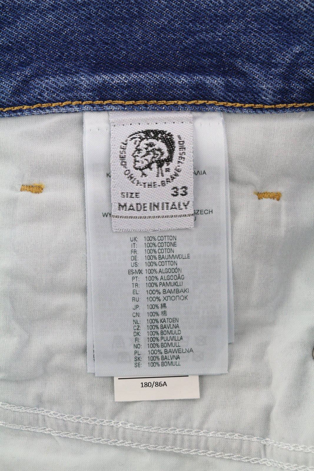 DIESEL D-Macs 09A25 Men Jeans W33/L30 Straight Fit Ripped RRP€250 Washed Blue